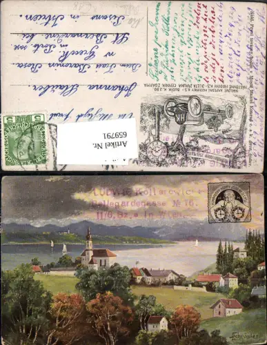 659791,Reklame AK L. Schröpler Konradovy Hodiny Hanus Konrad Most Auto Uhr