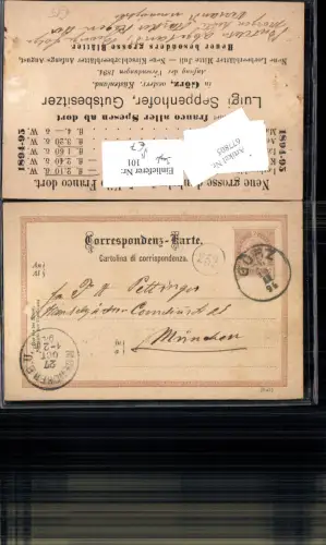 677805 Geschäftspostkarte Luigi Seppenhofer Görz Gorizia Küstenland München 1894