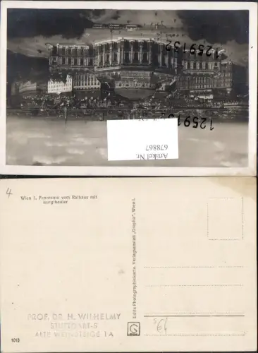 678867 Stempel Prof. Dr. H. Wilhelmy Stuttgart Alte Weinsteige