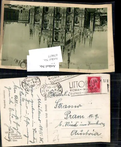 679677 Stempel Milano Mailand n. Pram Ried im Innkreis