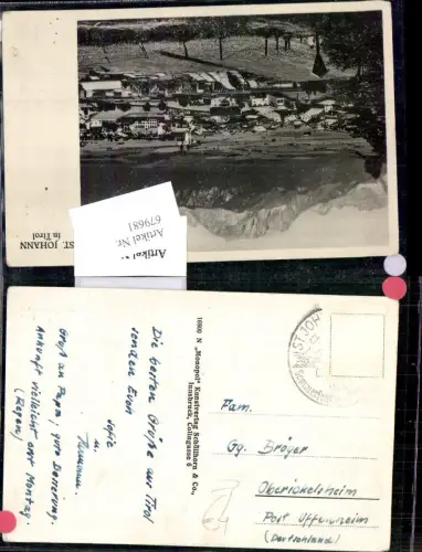 679681 Stempel St. Johann in Tirol n. Oberickelsheim Offenheim