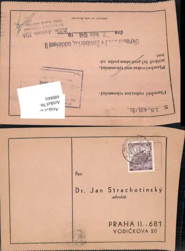 680601 Brief Rechtsanwalt Jan Strachotinsky Prag Praha Stp. Senftenberg Zamberk