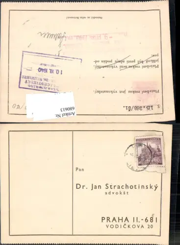 680613 Brief Rechtsanwalt Jan Strachotinsky Prag Praha Stp. Libani