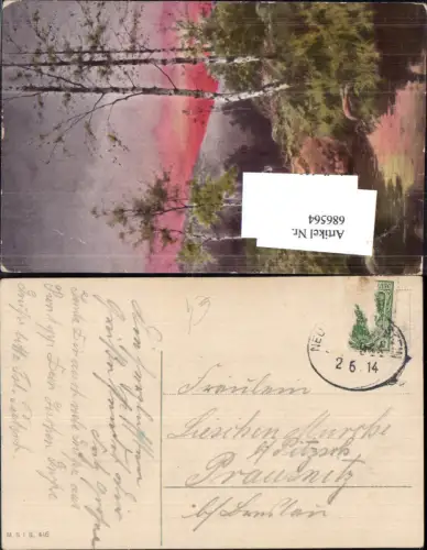686564 Stempel Bahnpost n. Prausnitz Prusice
