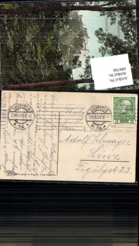 686704 Stempel Salzburg gel.n. Linz 1908
