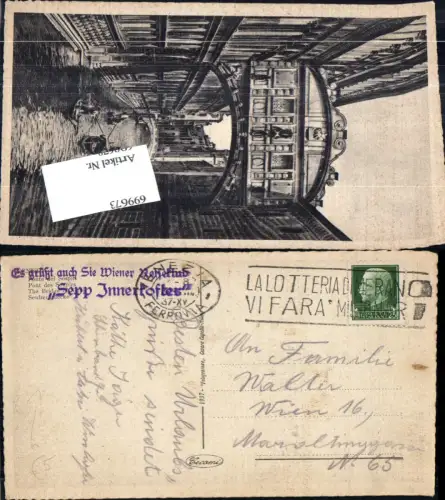 699673 Stempel Wiener Reiseklub Sepp Innerkofler n. Wien 16
