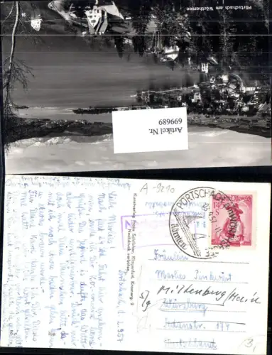 699689 Stempel Pörtschach n. Miltenburg Main Irrläufer Nachgesandt Würzburg