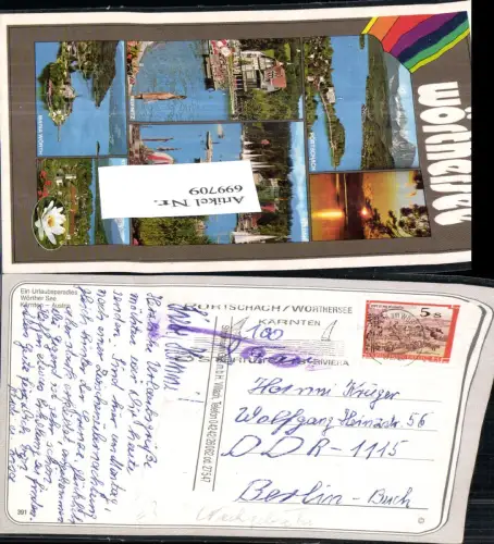 699709 Stempel Pörtschach n. Buch Berlin Nachgebühr