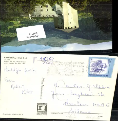 699712 Stempel Lienz n. Haarlem Niederlande Nachgebühr