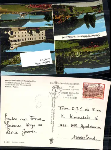 699719 Stempel Villach n. Apeldoorn Niederlande Rad Weltmeisterschaften 1897 Faaker See