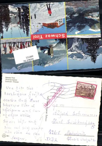 699721 Stempel Schwaz n. Kr. Oschatz 7261 PLZ Nachgebühr