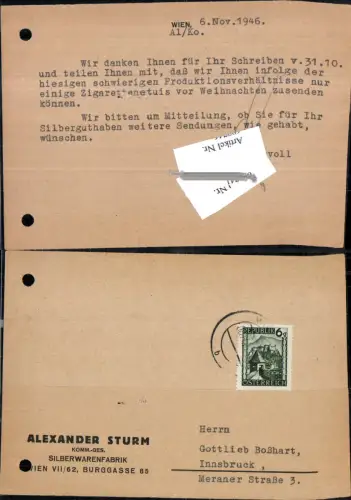 699741 Stempel Alexander Sturm Wien Neubau Silberwarenfabrik
