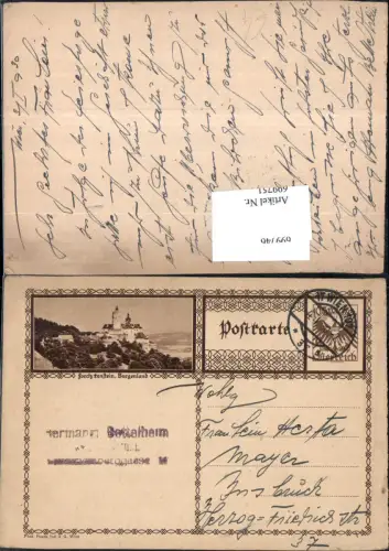 699751 Stempel Forchtenstein Bildpostkarte n. Innsbruck