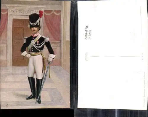 147200,Künstler Ak Vaticano Gendarme in grande uniforme Vatikan Schweizer Garde Uniform Religion