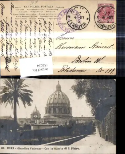 156054,Lazio Roma Rom Giardino Vaticano Con la cupola di S. Pietro Petersdom Vatikan