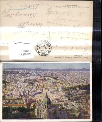 156063,Künstler Ak Lazio Roma Rom Panorama S. Pietro e Castello S. Angelo Petersdom Vatikan