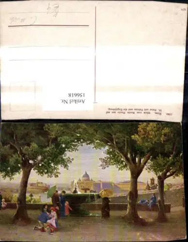 156618,Künstler Ak C. Wuttke Lazio Roma Rom Blick v. Monte Pincio Vatikan Petersdom pub KJM