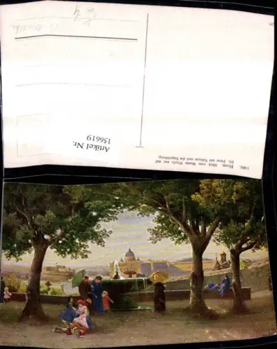 156619,Künstler Ak C. Wuttke Lazio Roma Rom Blick v. Monte Pincio Vatikan Petersdom pub KJM