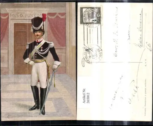 265012,Künstler Ak Religion Vatikan Wächter Gendarme in grande uniforme