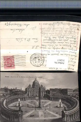 312817,Lazio Roma Rom Vatikan Basilica di S. Pietro con Piazza e Colonnato Peterskirche Obelisk