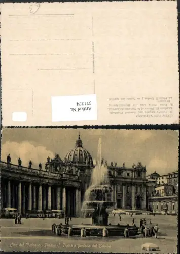 371274,Lazio Roma Rom Vaticano Vatikan Piazza S. Pietro e Fontana del Bernini Brunnen