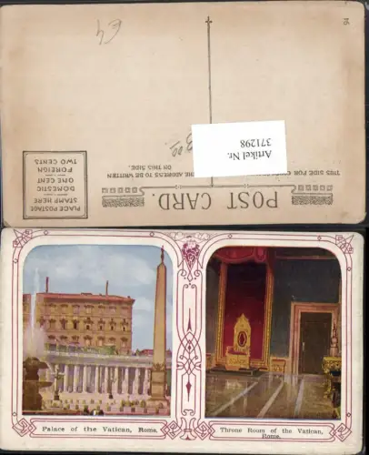371298,Lazio Roma Rom Vatikan Palace of the Vatican Throne Room Thronsaal Brunnen Mehrbildkarte