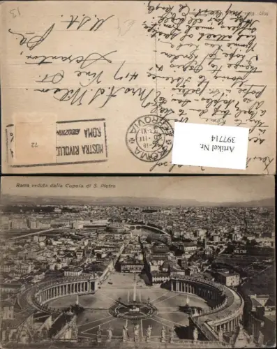 397714,Lazio Roma Rom Vatikan veduta dalla Cupola di S. Pietro Teilansicht Petersplatz
