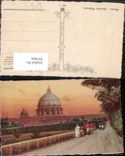 397804,Künstler AK Lazio Roma Rom Giardino Vaticano Vatikanische Gärten Kuppel