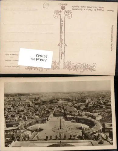 397843,Lazio Roma Rom Vatikan Piazza S. Pietro e Panorama Petersplatz