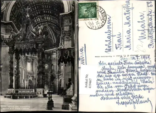 419467,Lazio Roma Rom Citta del Vaticano Vatikan Basilica di S. Pietro Kirche Innenansicht
