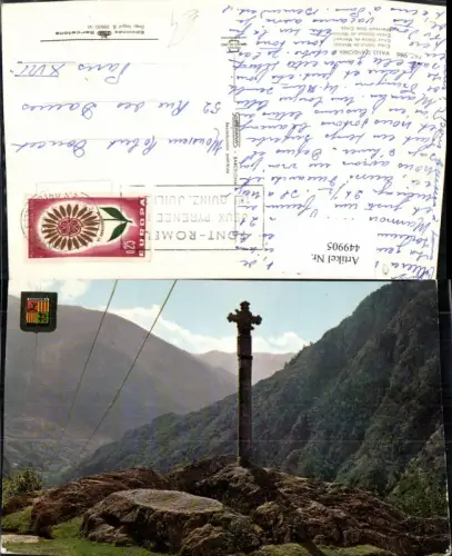 449905,Andorra Creu Gotica de Meritxell Kreuz Bergkulisse
