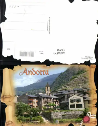 449925,Andorra Ordino Teilansicht Passepartout Schriftrolle