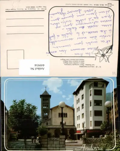 449934,Andorra Les Escaldes Placa i avinguda Carlemany Platz Kirche