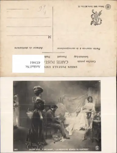 453461,Künstler Ak R. Baligant La Premiere Seance de Portrait Maler Künstler