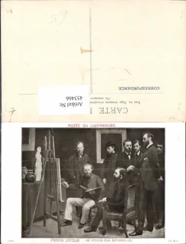 453466,Künstler Ak H. Fantin-Latour Un Atelier aux Batignolles Maler Künstler