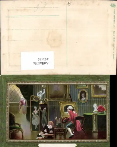 453469,Künstler Ak Maler Künstler Atelier Präge Passepartout