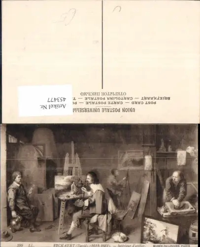 453477,Künstler Ak David Ryckaert Interieur d atelier Maler Künstler