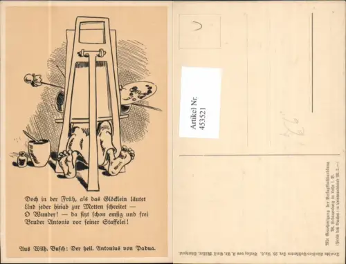 453521,Künstler Ak Wilhelm Busch Der heil. Antonius v. Padua Maler pub Deutsche Künstler 26/3