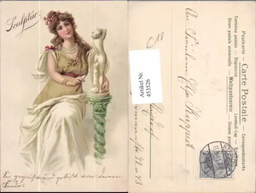 453526,Künstler Litho Jugendstil Malerin Künstlerin Sculpture Art Nouveau