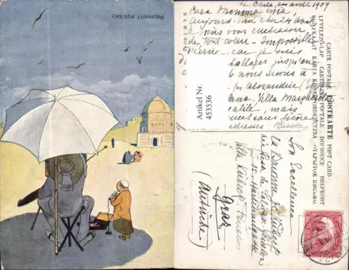 453536,Künstler Ak Oriental colouring Sonnenschirm Maler Künstler pub B.K.W.I. 951/3