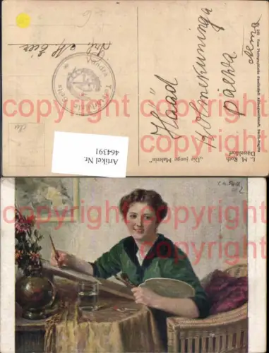 464391,Künstler Ak L. M. Roth Die junge Malerin Kunst