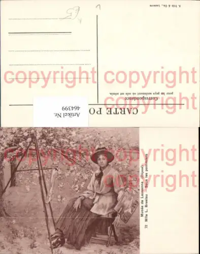 464399,Künstler Ak L. Breslaus Sous les pommiers Frau Staffelei Maler Künstler