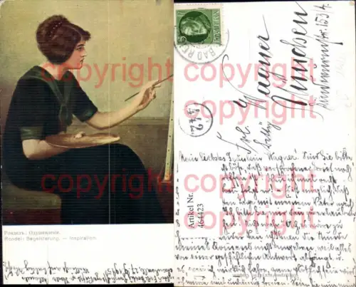 464423,Künstler Ak Rondel Begeisterung Inspiration Maler Künstler