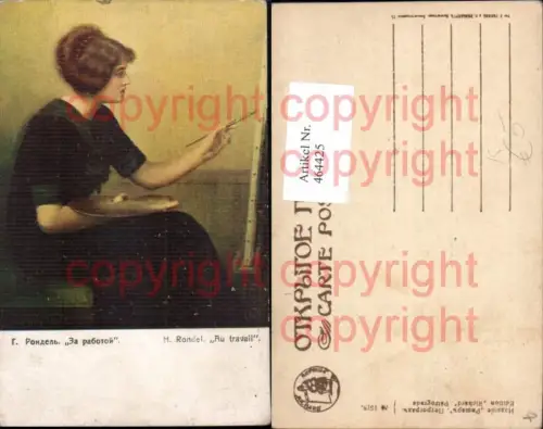 464425,Künstler Ak H. Rondel Au travail Maler Künstler