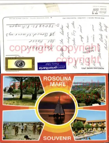 473089,Veneto Rovigo Rosolina Mare Strandleben Segelboot Mehrbildkarte