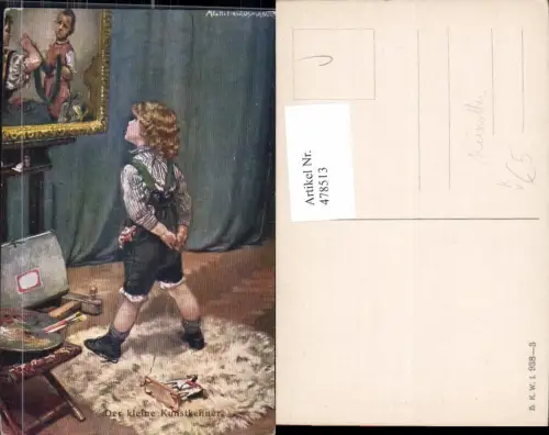 478513,Künstler Ak Der kleine Kunstkenner Leinwand Bild Maler Künstler pub B.K.W.I. 938/3