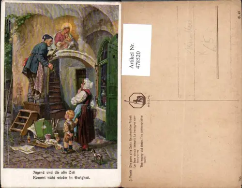 478520,Künstler Ak J. Frank Die gute alte Zeit Beschauliche Arbeit Maler Künstler