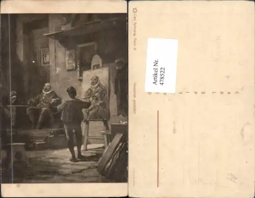 478522,Künstler Ak Carl Spitzweg Maler Künstler Dicker Mann sitzt Portrait