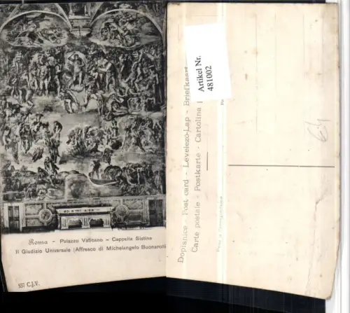 481002,Vatican Vatikan Palazzo Cappella Sistina Giudizio Universale Wandgemälde