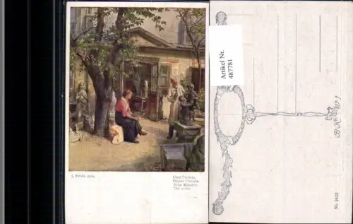 487781,Künstler Ak J. Straka Beim Künstler Maler Bildhauer Bildhauerei pub B.K.W.I. 2431